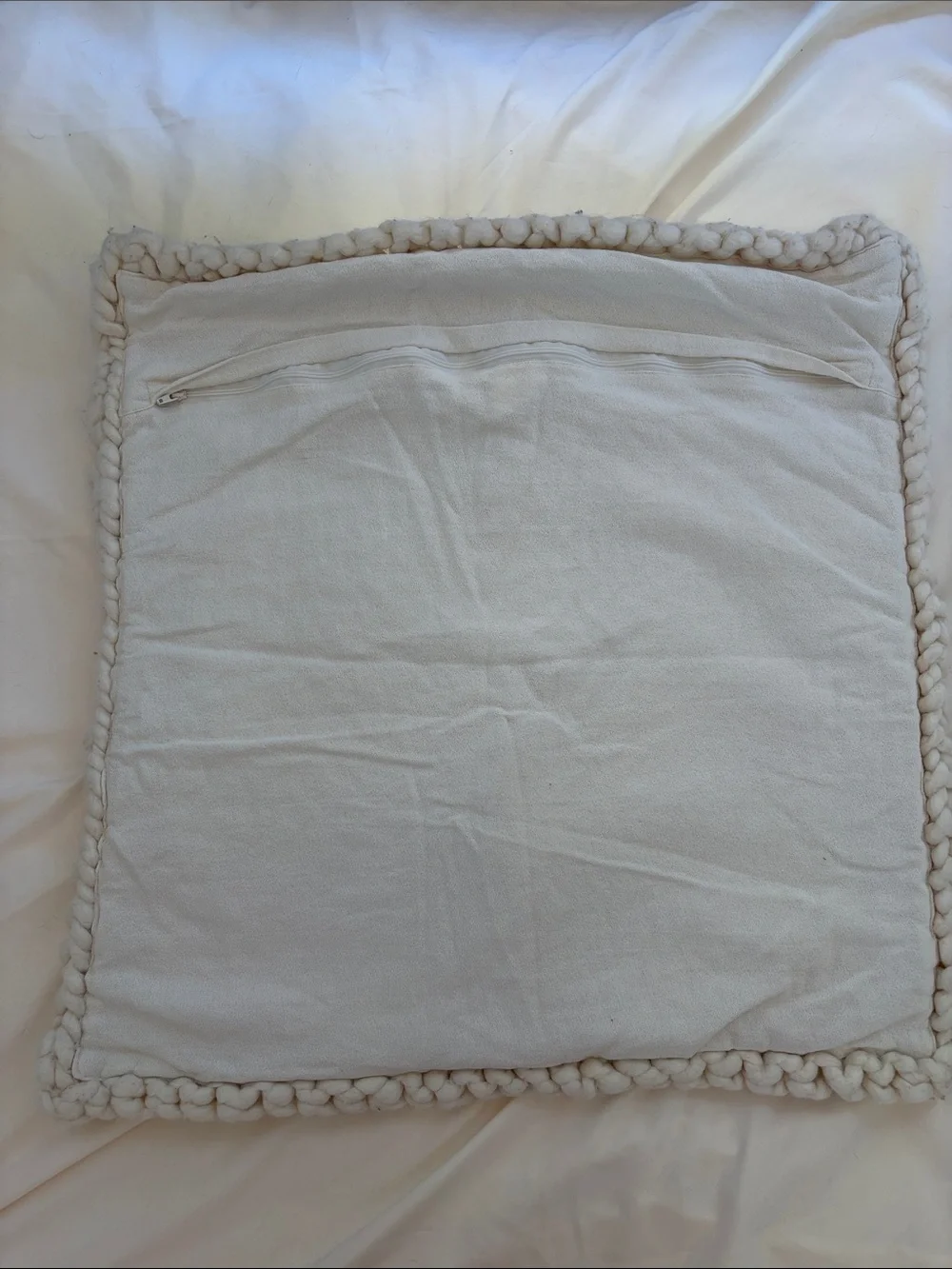 Crate&Barrel Cozy Knit Cable Throw Pillow Cover in Ivory - Set of 2